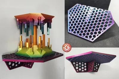 Altıgen Duvar Rafı — Dayanıklı Plastik