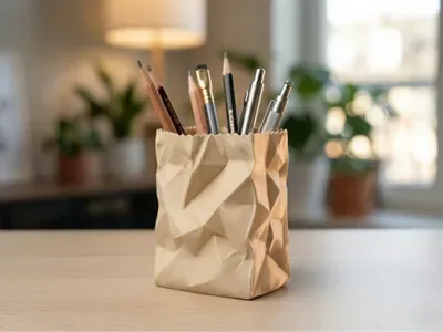 Buruşuk Kese Kâğıdı Kalemlik — Sert Plastik