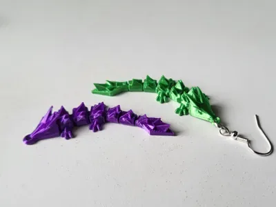 Eklemli Ejder Küpe — Sert Plastik