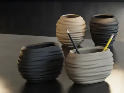 Japandi Wabi-Sabi Kalemlik — Sert Plastik
