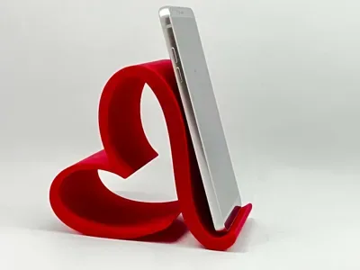 Kalp Telefon Standı — Sert Plastik