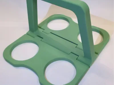Katlanır 4'lü Bardak Taşıyıcı — Dayanıklı Plastik