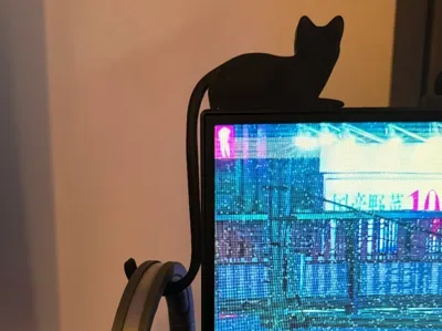 Kedi Kulaklık Kancası — Sert Plastik