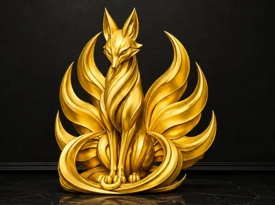 Kitsune — Altın Tilki Ruhu — Sert Plastik