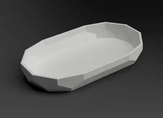 Low Poly Oval Kâse — Sert Plastik