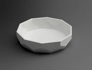 Low Poly Tepsi Kâse — Sert Plastik