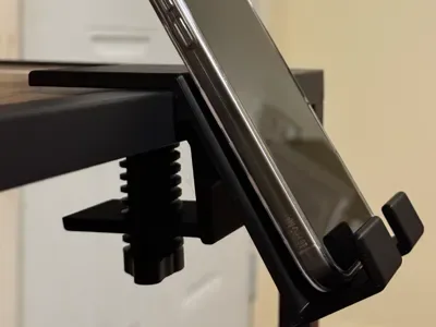 Masa Kelepçeli Telefon Standı — Dayanıklı Plastik