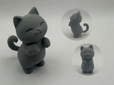 Meraklı Kedi Figürü — Sert Plastik