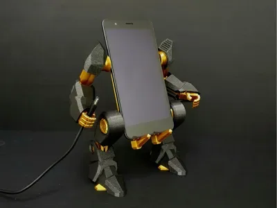 Robot Formlu Telefon Standı — Dayanıklı Plastik
