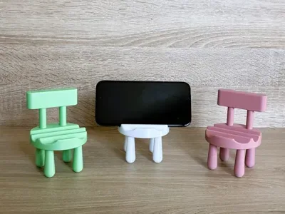 Sandalye Formlu Telefon Standı — Dayanıklı Plastik