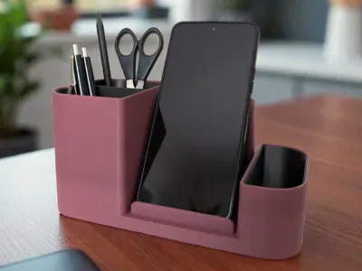Telefon Yuvalı Masa Düzenleyici — Sert Plastik
